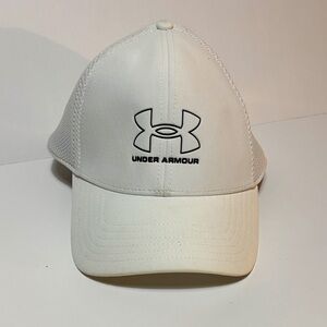 Under Armour White Golf Fitted Hat Cap L/XL